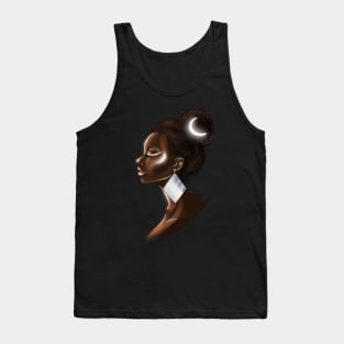 Black Woman African Moon Goddess Illustration Tank Top